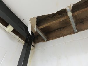 Concealed damage in roof void.